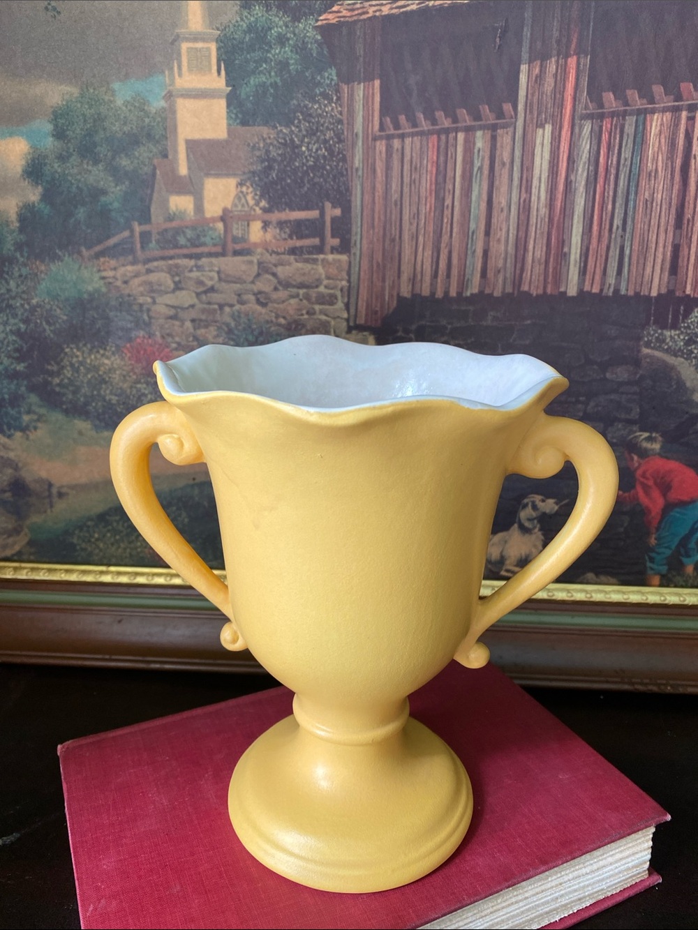 Vintage Red Wing Pottery / Rumrill Art Deco Trophy Vase